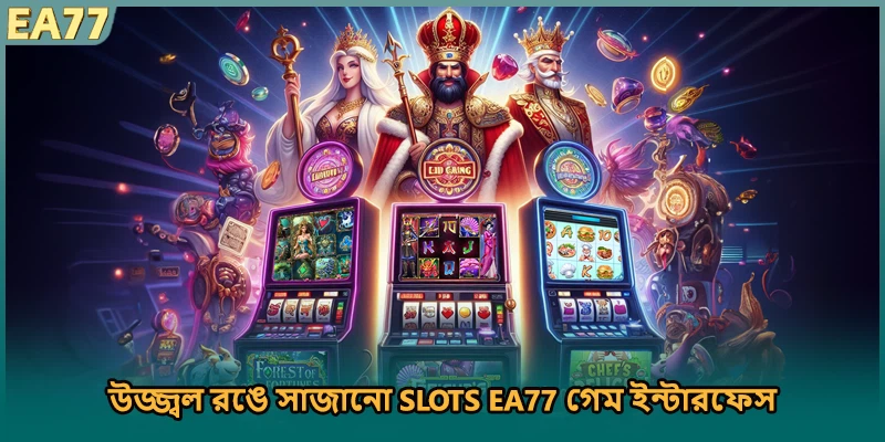 উজ্জ্বল রঙে সাজানো SLOTS EA77 গেম ইন্টারফেস)